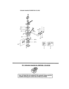 Carubretor's Diagram and Parts List for FEATHERLITE SST LE Type 2 Weed Eater Trimmer